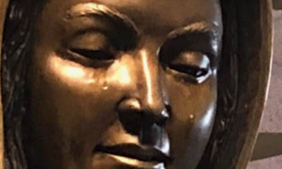 Mistério da estátua católica que chora azeite.