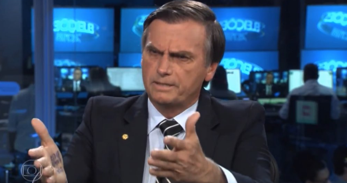 Bolsonaro em entrevista no Jornal Nacional da TV Globo.